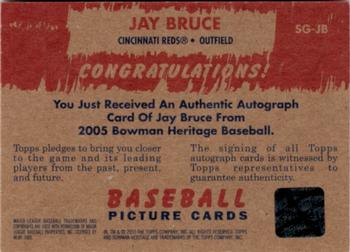 2005 Bowman Heritage - Signs of Greatness #SG-JB Jay Bruce Back