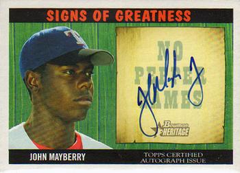 2005 Bowman Heritage - Signs of Greatness #SG-JM John Mayberry Jr. Front