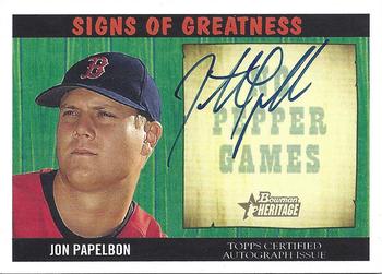 2005 Bowman Heritage - Signs of Greatness #SG-JP Jonathan Papelbon Front