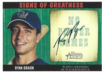 2005 Bowman Heritage - Signs of Greatness #SG-RB Ryan Braun Front