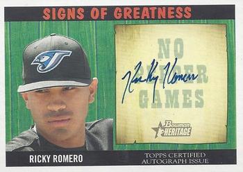 2005 Bowman Heritage - Signs of Greatness #SG-RR Ricky Romero Front