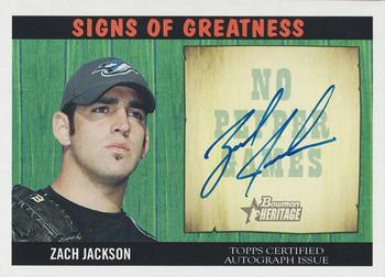 2005 Bowman Heritage - Signs of Greatness #SG-ZJ Zach Jackson Front