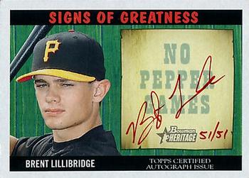 2005 Bowman Heritage - Signs of Greatness Red Ink #SG-BL Brent Lillibridge Front
