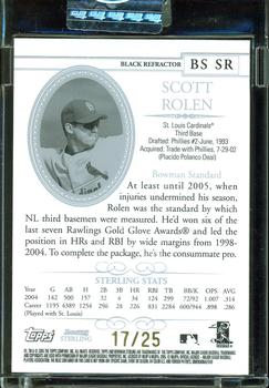2005 Bowman Sterling - Black Refractors #BS-SR Scott Rolen Back
