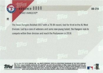 2018 Topps Now Road to Opening Day Texas Rangers #OD-216 Rougned Odor Back