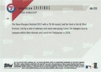 2018 Topps Now Road to Opening Day Texas Rangers #OD-223 Robinson Chirinos Back