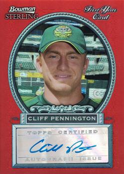 2005 Bowman Sterling - Red Refractors #BS-CP Cliff Pennington Front
