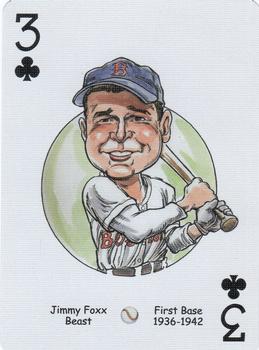 2006 Hero Decks Boston Red Sox Baseball Heroes Playing Cards #3♣ Jimmie Foxx Front
