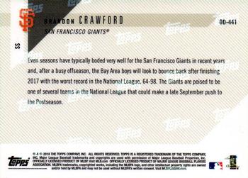 2018 Topps Now Road to Opening Day San Francisco Giants #OD-441 Brandon Crawford Back