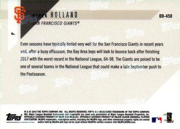 2018 Topps Now Road to Opening Day San Francisco Giants #OD-450 Derek Holland Back