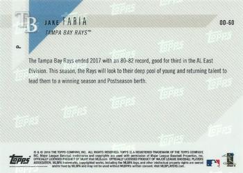 2018 Topps Now Road to Opening Day Tampa Bay Rays #OD-60 Jake Faria Back
