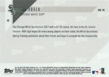 2018 Topps Now Road to Opening Day Chicago White Sox #OD-78 Jose Abreu Back