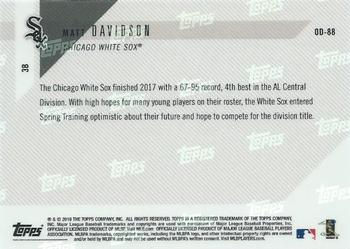 2018 Topps Now Road to Opening Day Chicago White Sox #OD-88 Matt Davidson Back