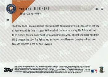 2018 Topps Now Road to Opening Day Houston Astros #OD-157 Yulieski Gurriel Back