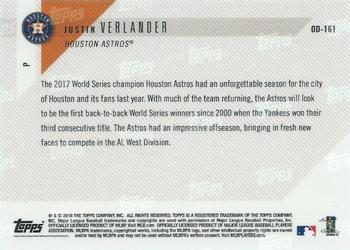 2018 Topps Now Road to Opening Day Houston Astros #OD-161 Justin Verlander Back