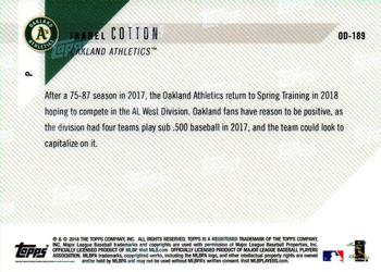 2018 Topps Now Road to Opening Day Oakland Athletics #OD-189 Jharel Cotton Back
