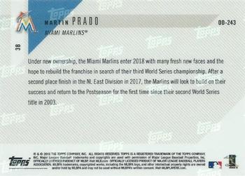2018 Topps Now Road to Opening Day Miami Marlins #OD-243 Martin Prado Back