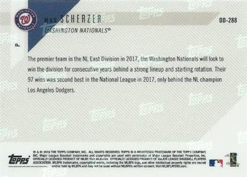 2018 Topps Now Road to Opening Day Washington Nationals #OD-288 Max Scherzer Back
