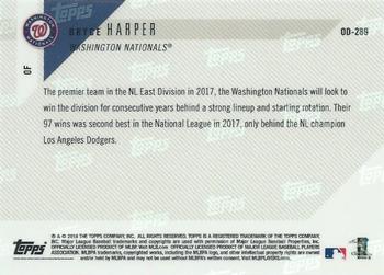 2018 Topps Now Road to Opening Day Washington Nationals #OD-289 Bryce Harper Back