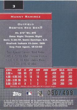 2005 Bowman's Best - Blue #3 Manny Ramirez Back