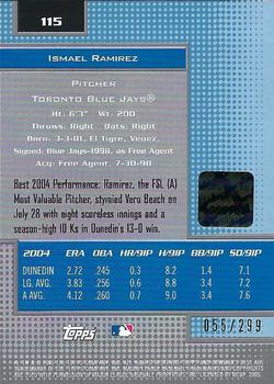 2005 Bowman's Best - Blue #115 Ismael Ramirez Back