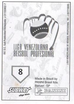 2008 Panini Album Historico 1946-2008 (LVBP Venezuela) Stickers #8 Equipo Cerveceria Caracas 1946 Back