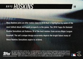 2018 Topps On-Demand Rookie Sensations #16 Rhys Hoskins Back