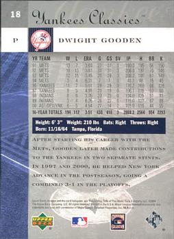 2004 Upper Deck Yankees Classics #18 Dwight Gooden Back