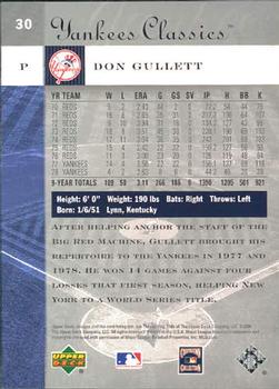 2004 Upper Deck Yankees Classics #30 Don Gullett Back