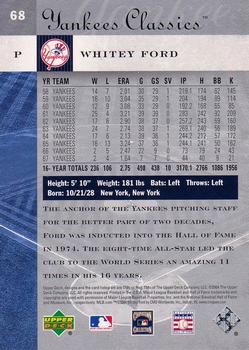 2004 Upper Deck Yankees Classics #68 Whitey Ford Back