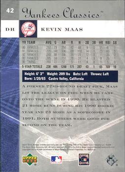 2004 Upper Deck Yankees Classics #42 Kevin Maas Back