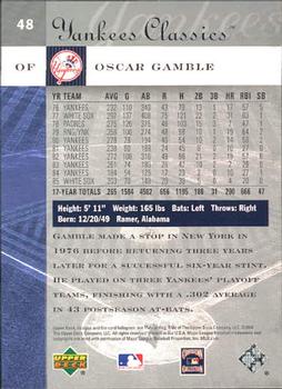 2004 Upper Deck Yankees Classics #48 Oscar Gamble Back