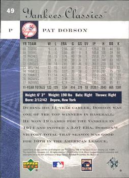 2004 Upper Deck Yankees Classics #49 Pat Dobson Back