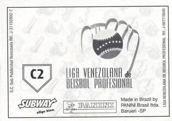 2008 Panini Album Historico 1946-2008 (LVBP Venezuela) Stickers - Team Stickers #C2 Pastora Back