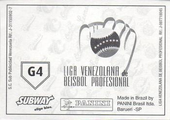 2008 Panini Album Historico 1946-2008 (LVBP Venezuela) Stickers - Team Stickers #G4 Magallanes B.B.C. Back
