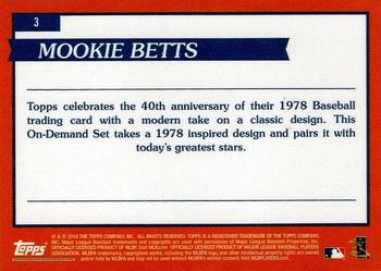 2018 Topps On-Demand Inspired By '78 #3 Mookie Betts Back