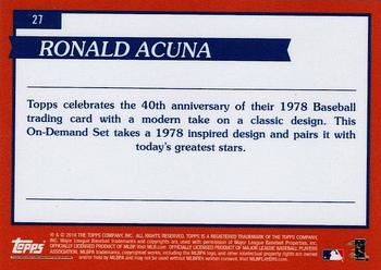2018 Topps On-Demand Inspired By '78 #27 Ronald Acuna Back
