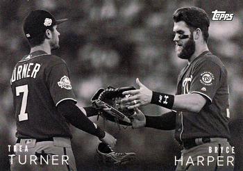 2018 Topps On-Demand Black & White - Candid Moments #CM-4 Bryce Harper / Trey Turner Front