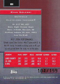 2005 Bowman's Best - Red #81 Ryan Goleski Back