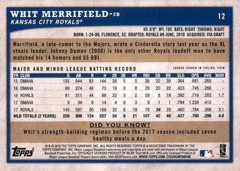 2018 Topps Big League - Gold #12 Whit Merrifield Back