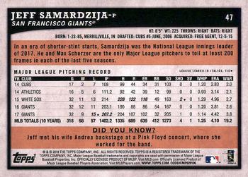 2018 Topps Big League - Gold #47 Jeff Samardzija Back