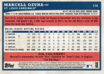 2018 Topps Big League - Gold #114 Marcell Ozuna Back