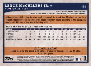 2018 Topps Big League - Gold #118 Lance McCullers Jr. Back