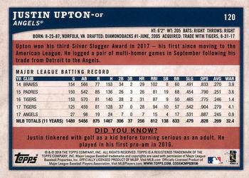2018 Topps Big League - Gold #120 Justin Upton Back