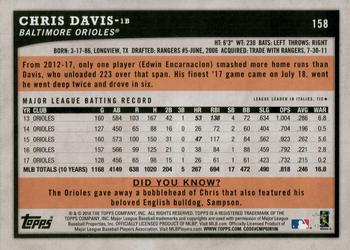 2018 Topps Big League - Gold #158 Chris Davis Back