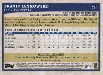 2018 Topps Big League - Gold #221 Travis Jankowski Back