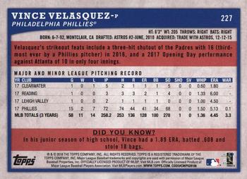 2018 Topps Big League - Gold #227 Vince Velasquez Back