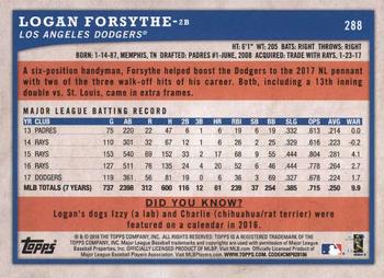 2018 Topps Big League - Gold #288 Logan Forsythe Back