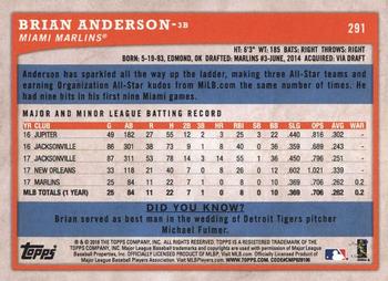 2018 Topps Big League - Gold #291 Brian Anderson Back