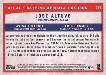 2018 Topps Big League - Gold #316 2017 AL Batting Average Leaders (Jose Altuve / Avisail Garcia / Eric Hosmer) Back